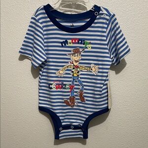 Disney Blue and White Woody Bodysuit